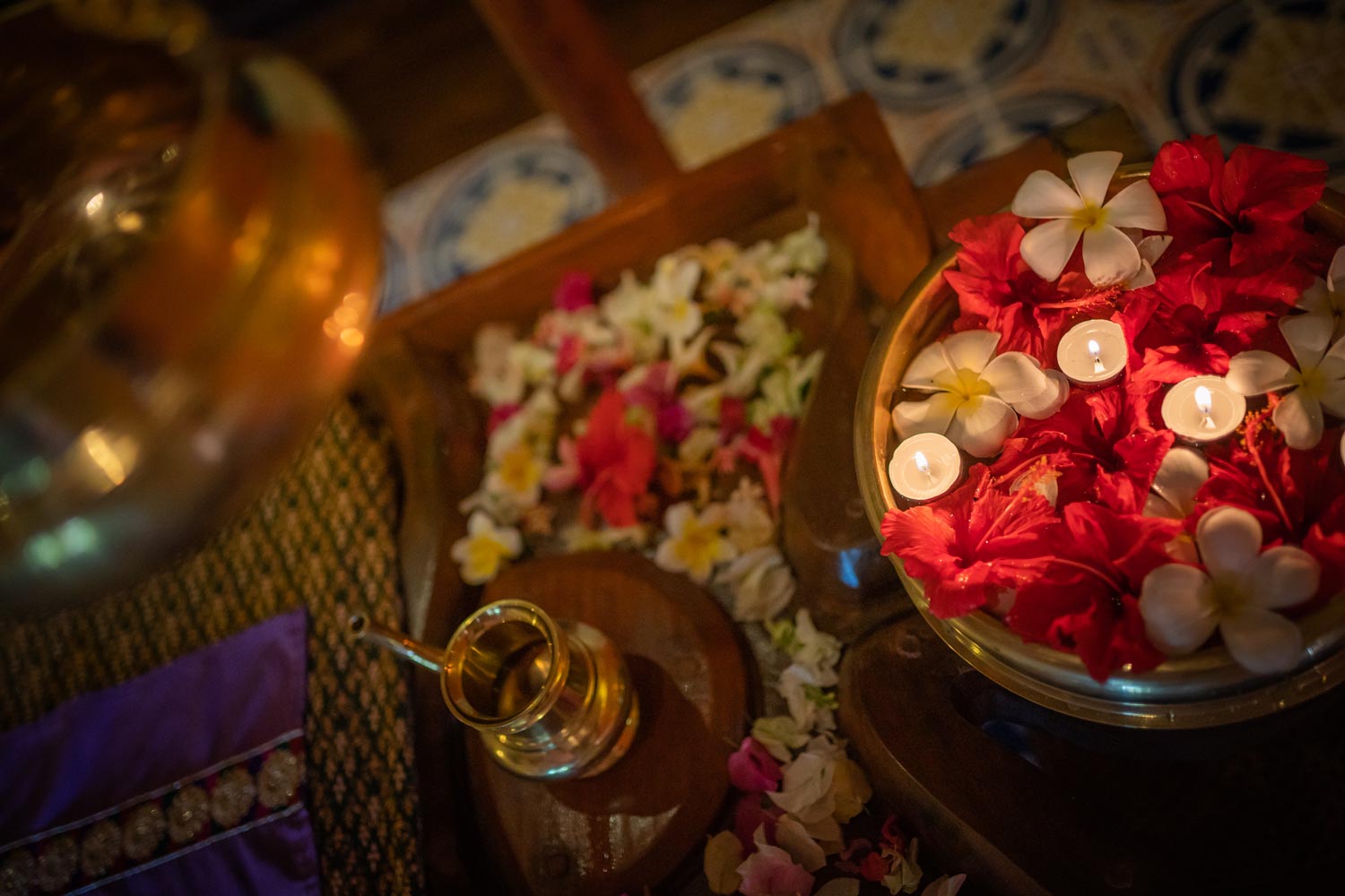 Veda Villa Ayurveda Flower Decorations, Ayurveda, Wellness, Veda Villa, Yoga Retreats, Phuket Thailand, Mangosteen Ayurveda & Wellness Resort, Number 1 Ayurveda Resort In Thailand, Rawai, Phuket.