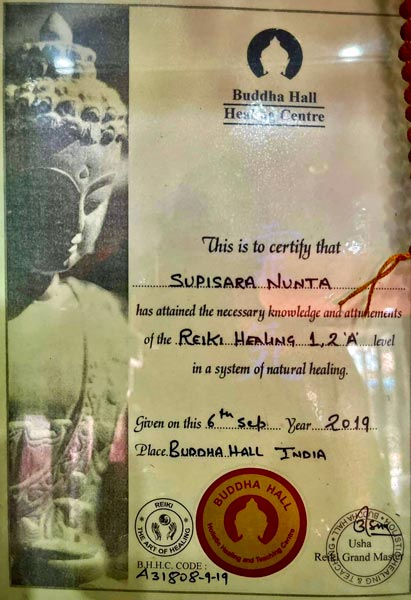 Pin Supisara Nunta Reiki Certificate
