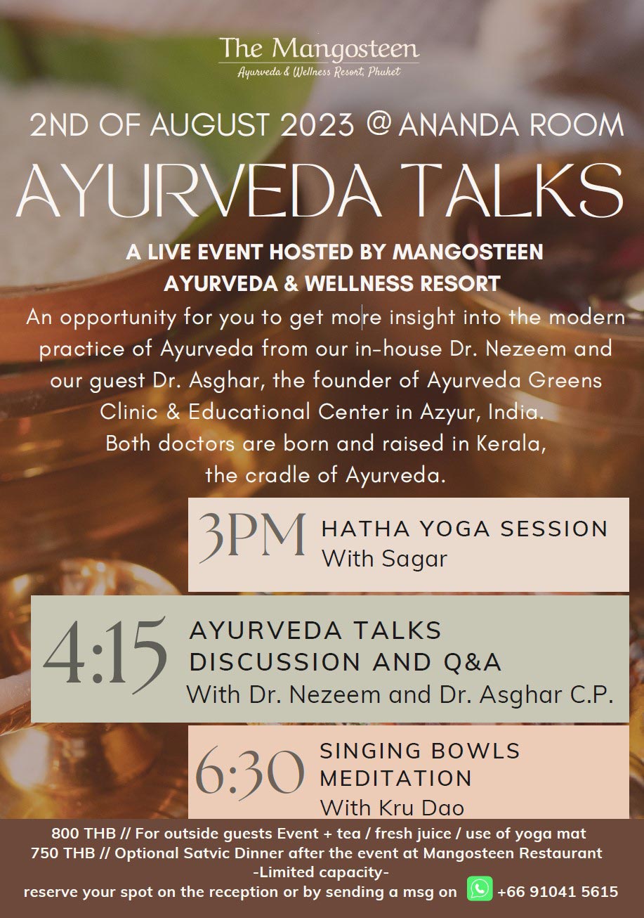 Mangosteen Ayurveda Talk Event Poster
