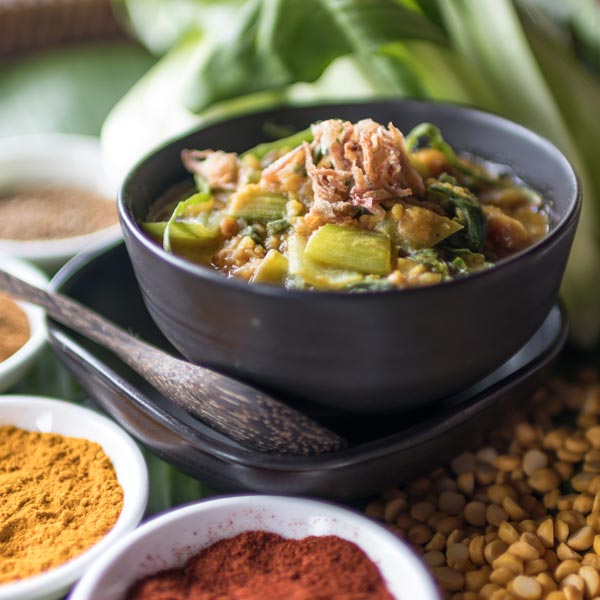 Leafy Dal Lentil Soup, Ayurvedic Cuisine, Ayurveda, Wellness, Yoga Retreats, Phuket Thailand, Mangosteen Ayurveda & Wellness Resort, Number 1 Ayurveda Resort In Thailand, Rawai, Phuket.